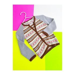 Maggie & Zoe Knit Cardigan Sweater Florals Roses Sz 5/6